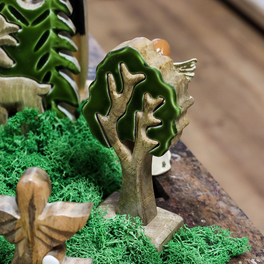 * Perdu dans la forêt – Décoration en bois 3D Arbre – 20 × 10 cm