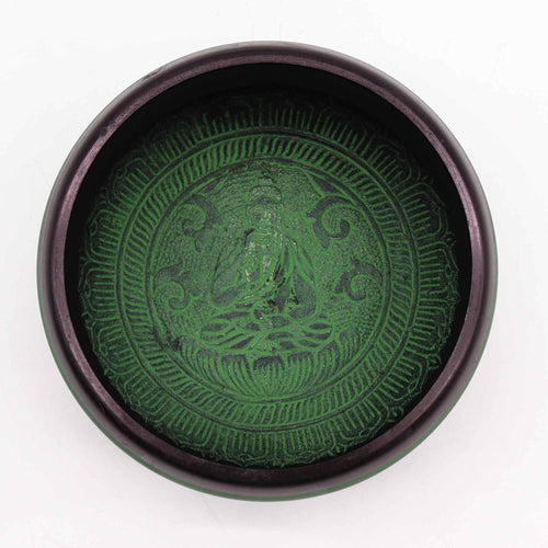 * Bol chantant en poudre de terre Mandala Bouddha, 16 cm