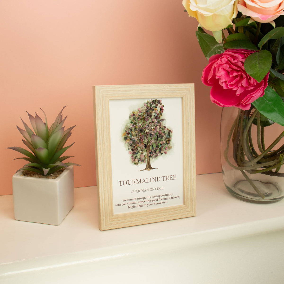 * Tableau décoratif Arbre de Vie en tourmaline, 20 × 14,7 × 1 cm