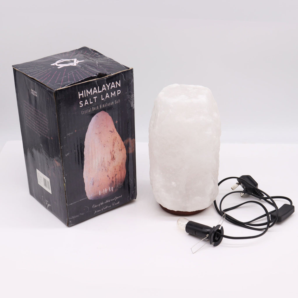 * Lampe en sel de l’Himalaya avec socle, environ 8 à 10 kg