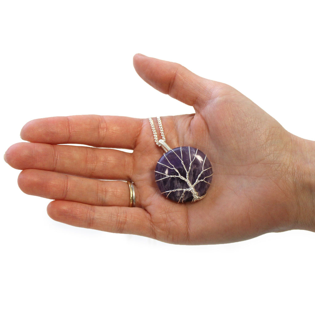 Collier arbre de vie en améthyste