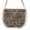Fab Fringe Bag – Elephant Print | Sac en Jute Brodé à la Main | Style Bohème & Naturel