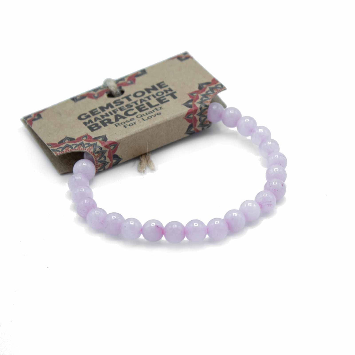 Bracelet de manifestation en quartz rose, thème de l’amour