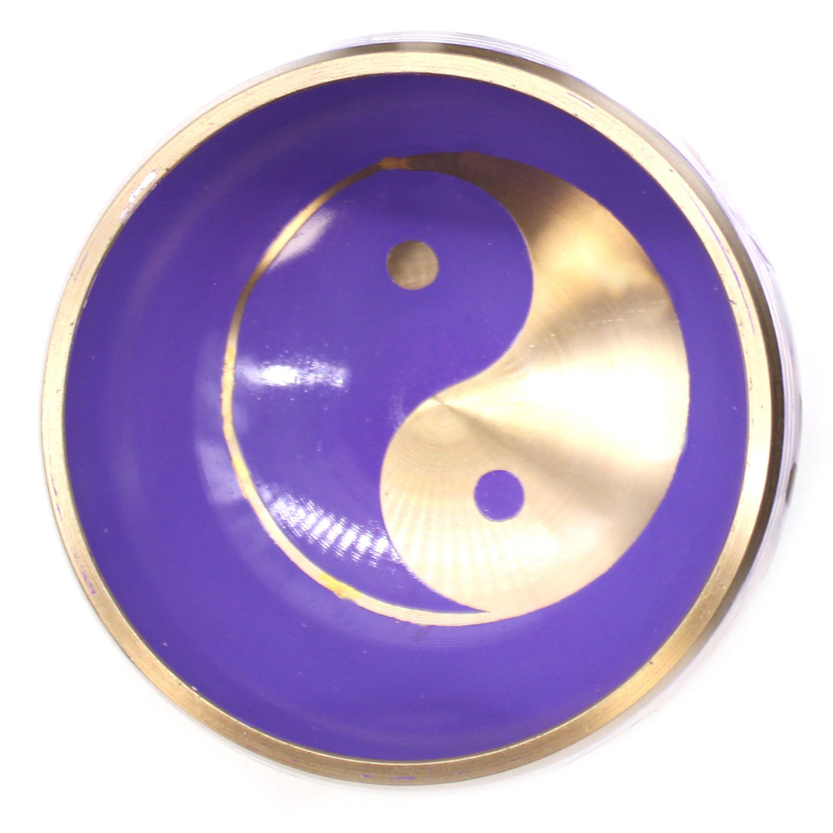 * Coffret de bol chantant Yin et Yang blanc et violet, 10,7 cm