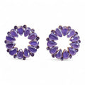 * Boucles d’oreilles anneaux en verre vintage – Lavande