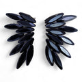 * Boucles d’oreilles fées en verre vintage – Noir de jais