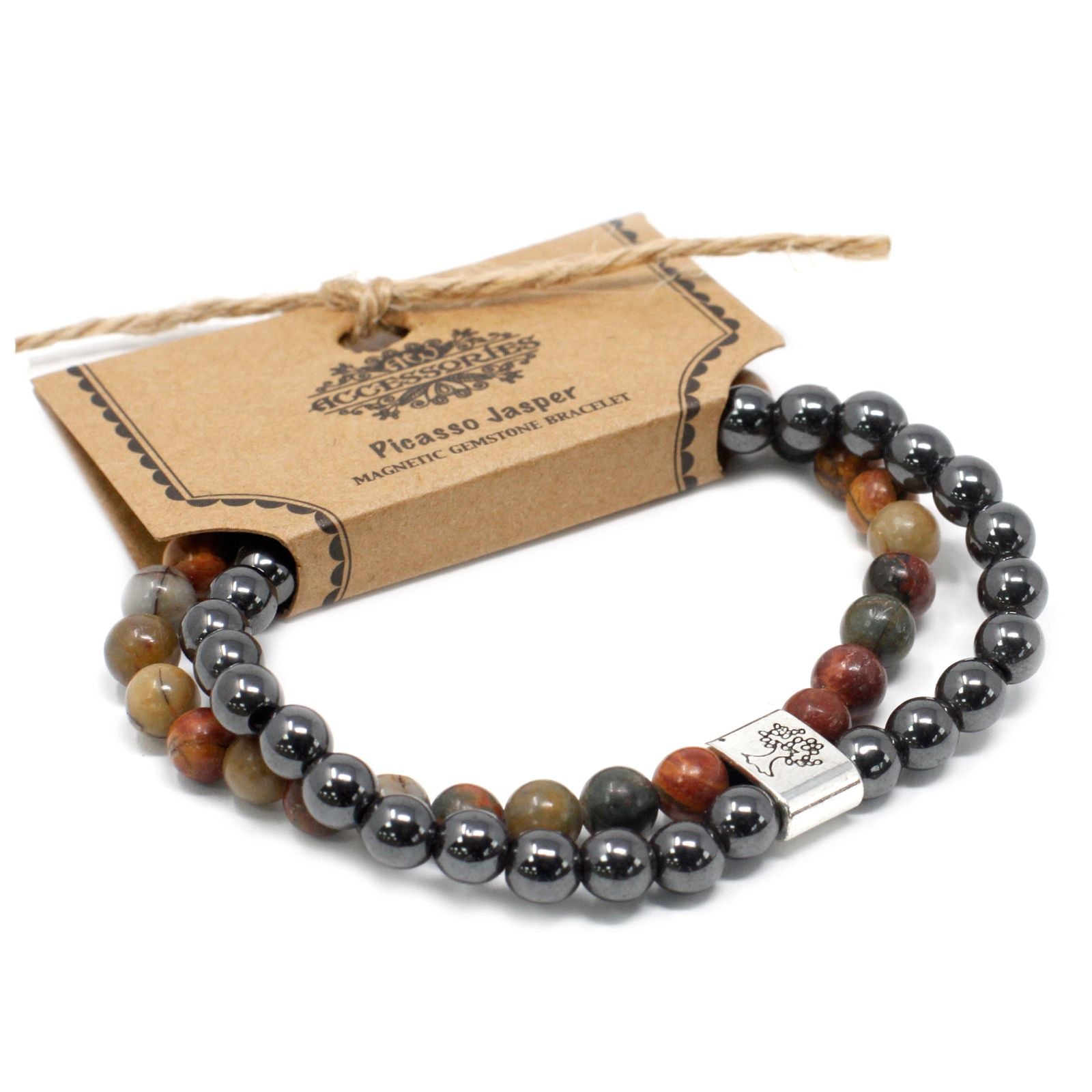 Bracelet Magnétique en Pierres Naturelles – Jaspe Picasso