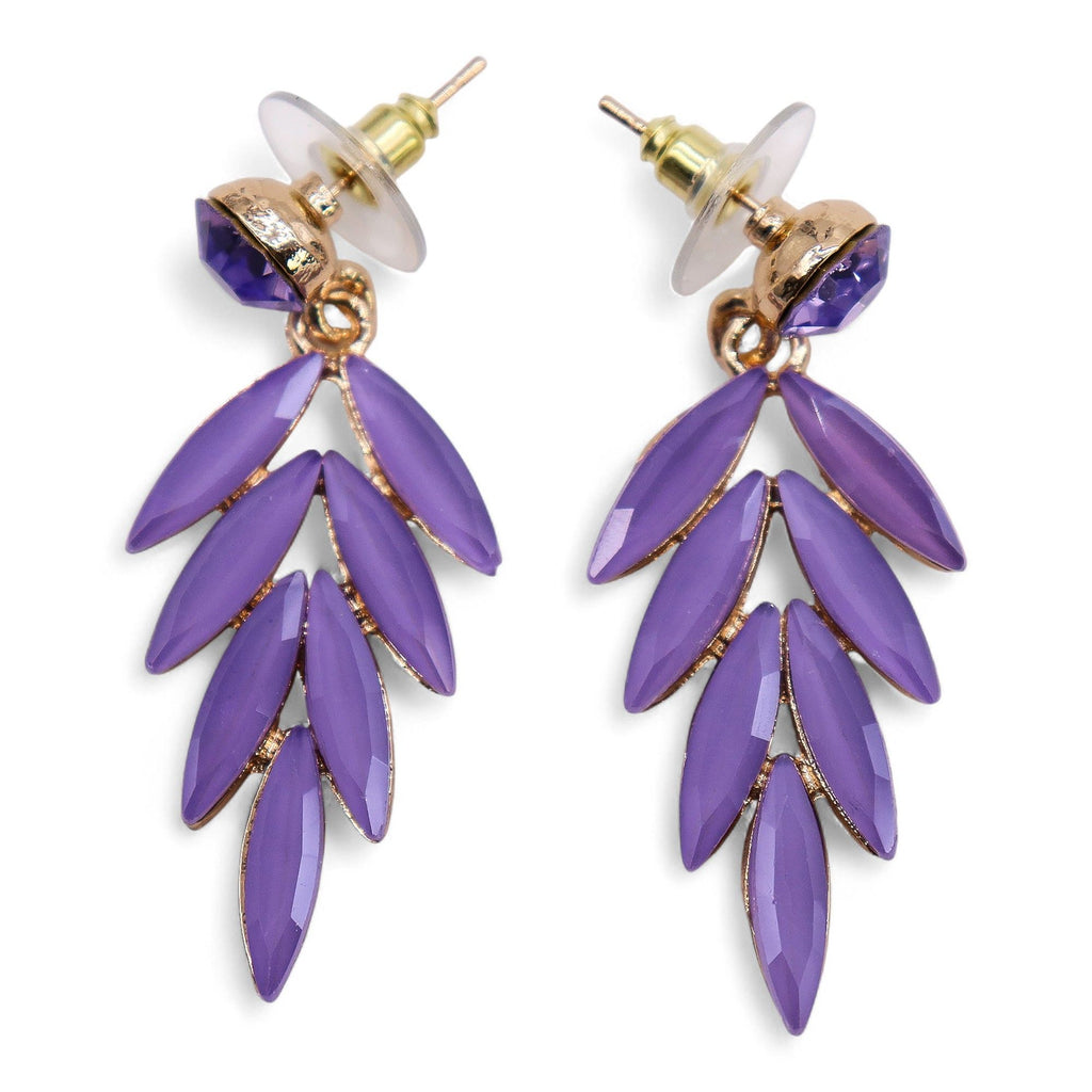 * Boucles d’oreilles fées en verre vintage – Lavande