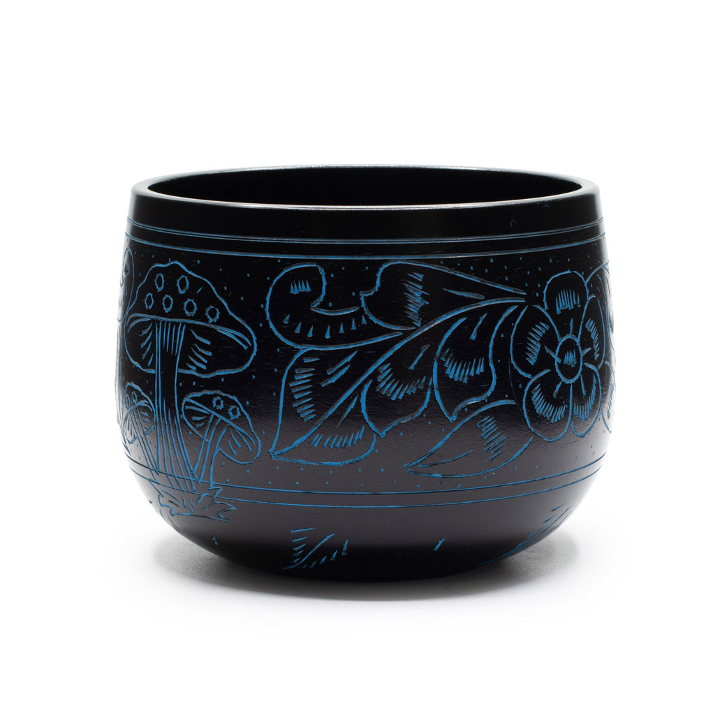 * Bol chantant en forme de chaudron – Champignon magique – Bleu (15 cm)