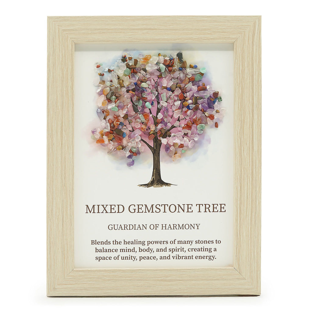 * Tableau décoratif Arbre de Vie en pierres naturelles multicolores, 20 × 14,7 × 1 cm