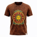 * T-Shirt en Coton Délavé Nomad Sari – Soleil & Zodiaque – Marron – L