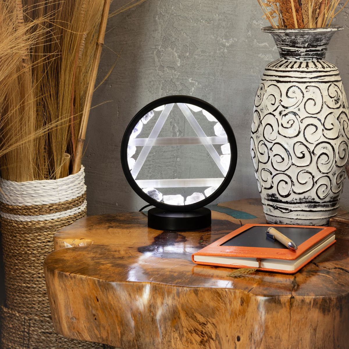 * Lampe halo Air – Quartz clair et sélénite
