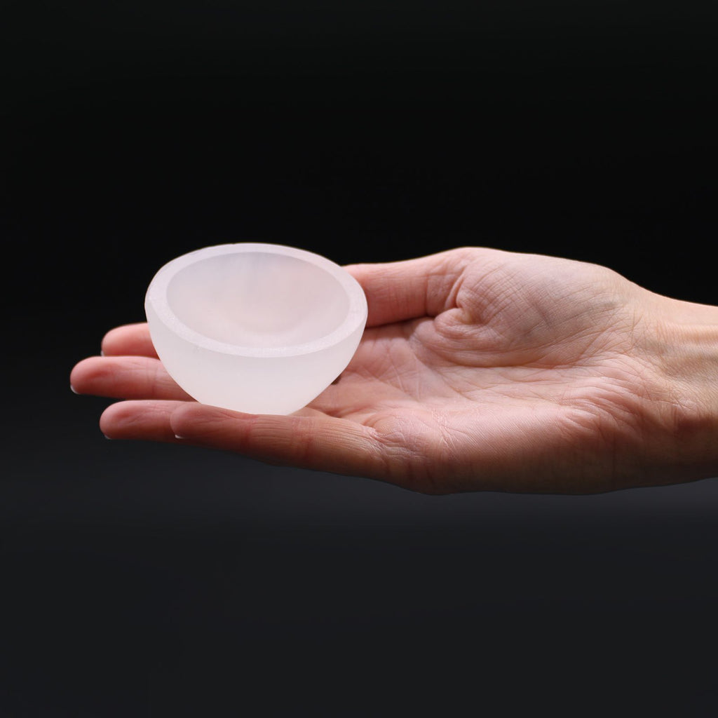 Coupelle ronde en sélénite – 6 cm