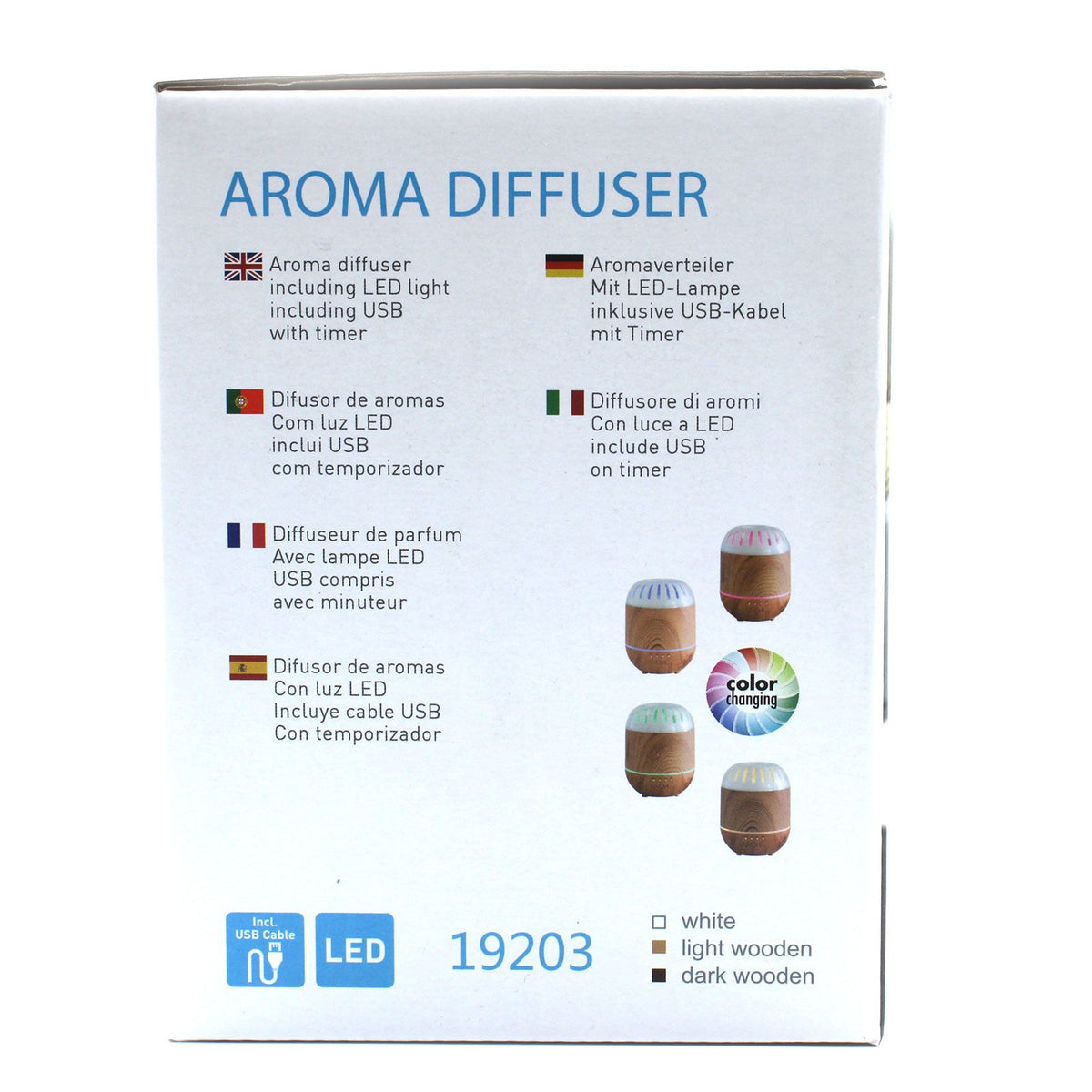 * Diffuseur aromatique Copenhagen – USB, éclairage multicolore et minuterie