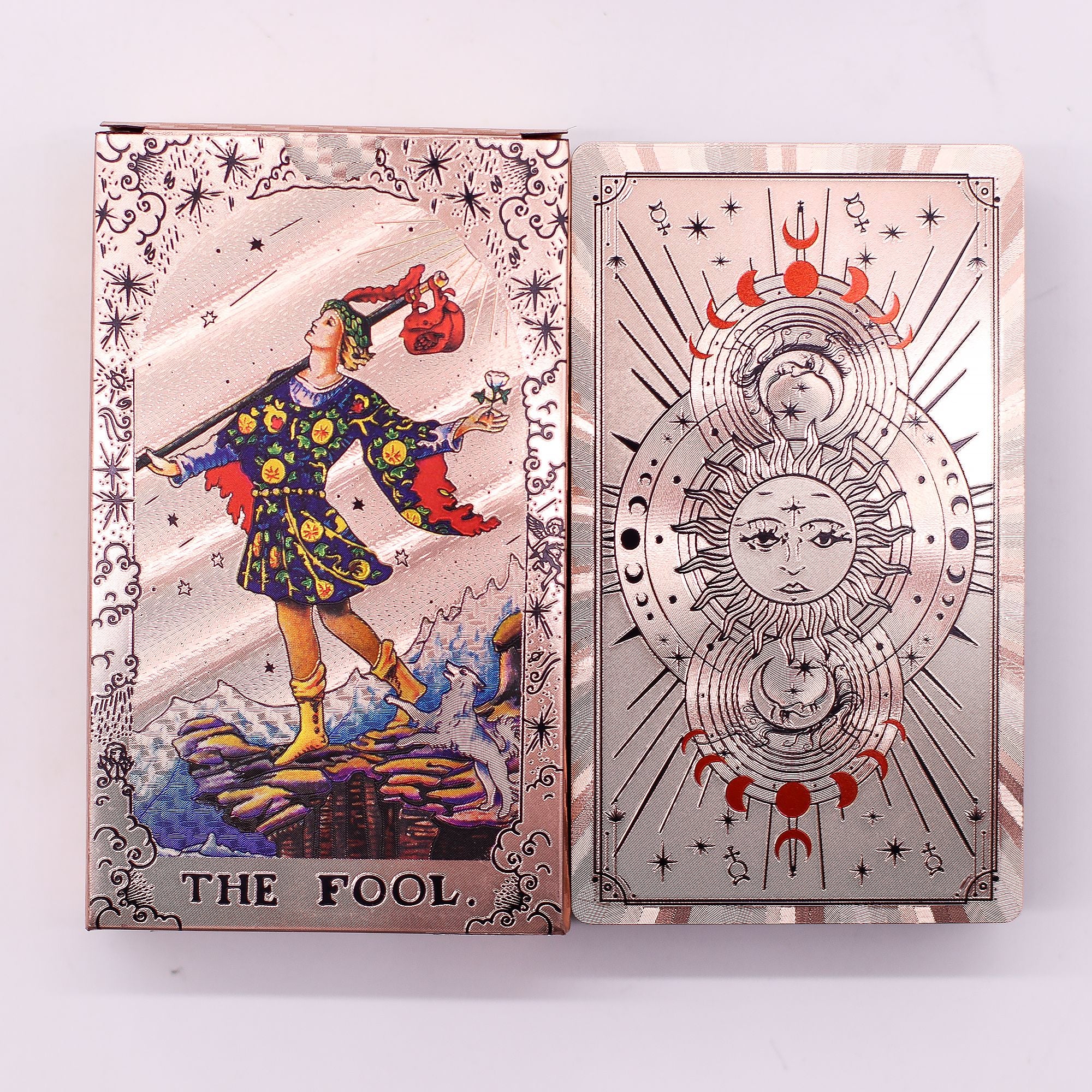 Jeu de Tarot Feuille d'Or Rose - Phases de Lune - avec Livret