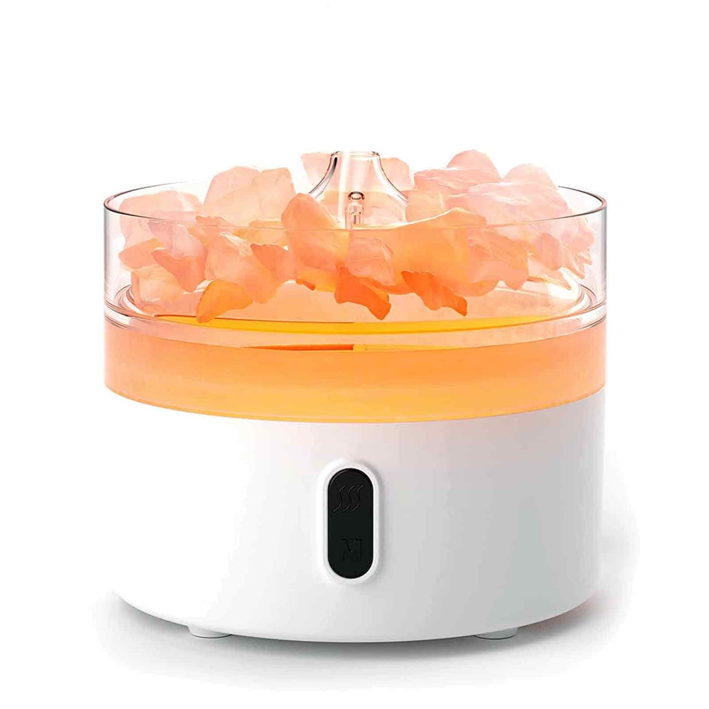 * Diffuseur aromatique au sel de l’Himalaya – Veilleuse, USB-C et effet flamme (sel inclus)