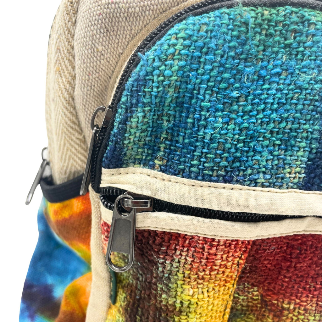 Sac à Dos Medium Tie-Dye en Chanvre – Pur & Sans Motif | Fait Main Népal