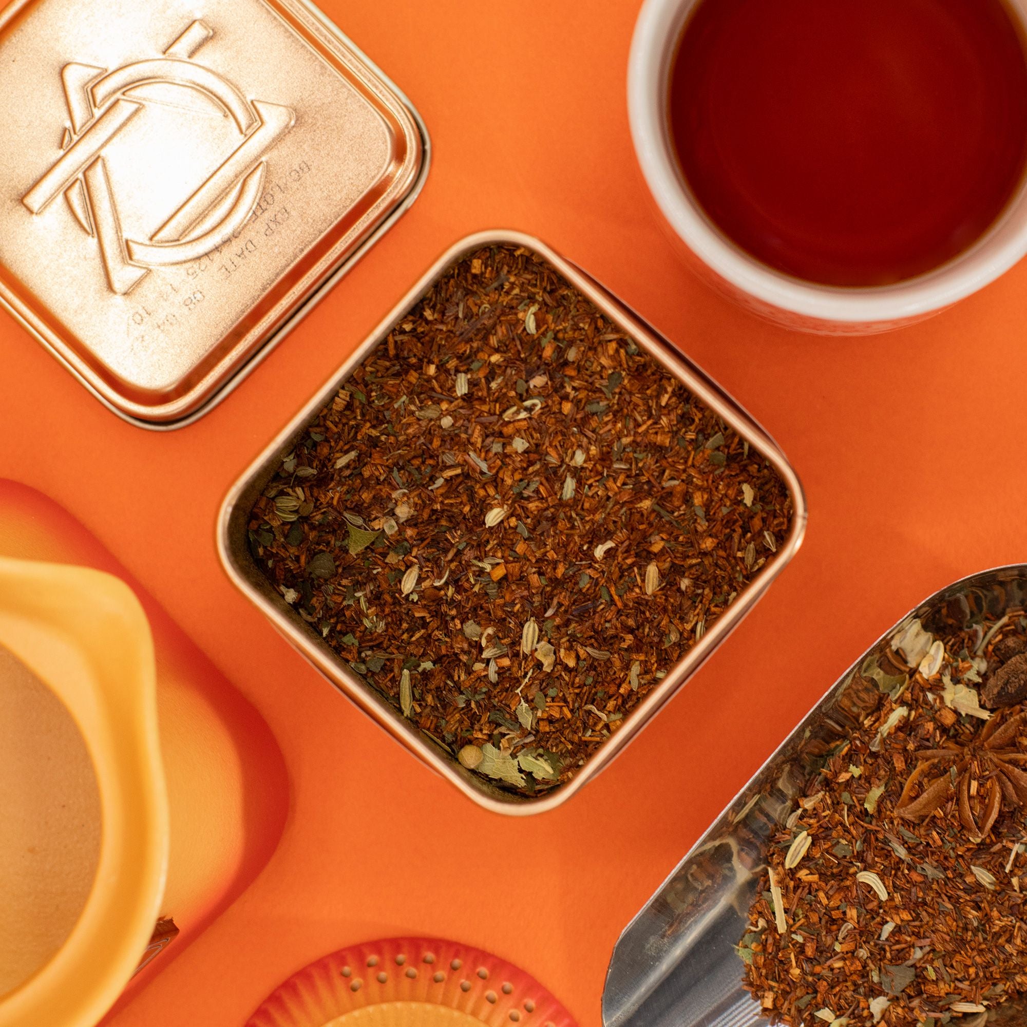 Thé Red Bush Digestive 50g – Infusion Rooibos Fenouil Menthe Anis | Boîte Métallique