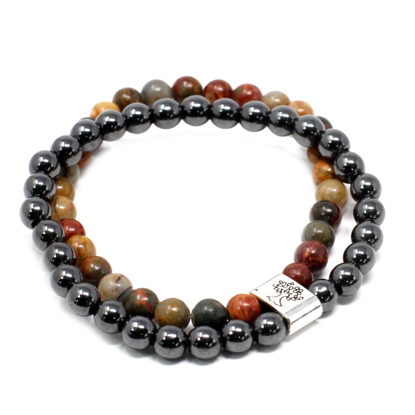 Bracelet Magnétique en Pierres Naturelles – Jaspe Picasso