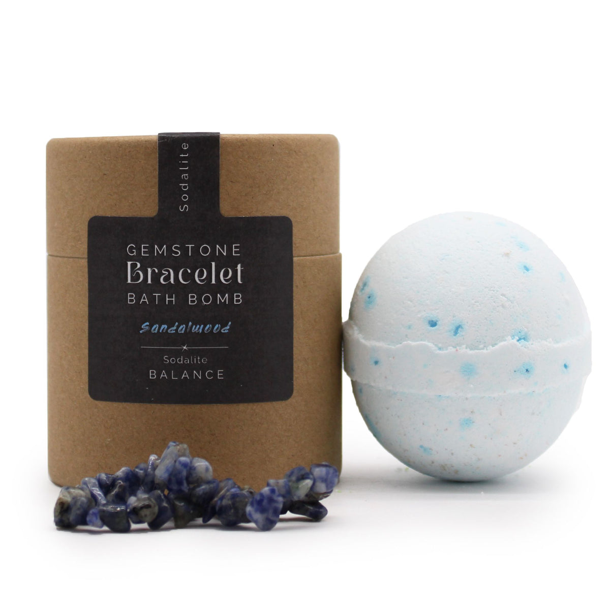 * Bombe de bain avec bracelet en sodalite – Bois de santal et sel marin