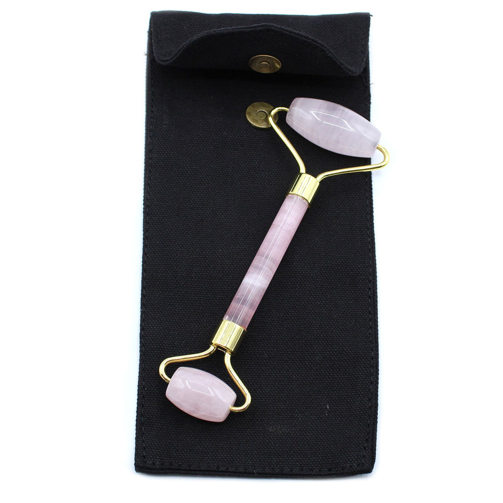 Rouleau de massage visage en quartz rose