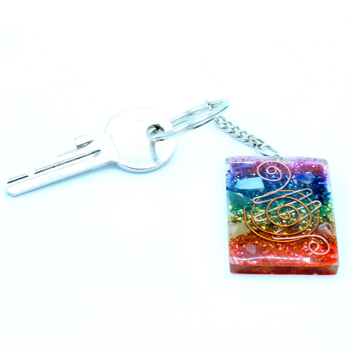 * Porte-clés en orgonite – Protection du foyer, cuivre et chakras