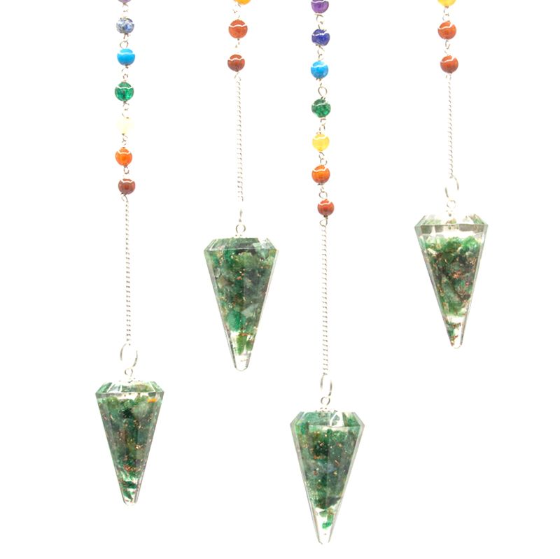 * Pendule chakra en orgonite avec aventurine verte