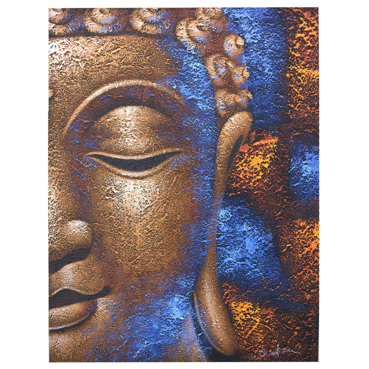 * Tableau Bouddha au visage cuivré, 60 × 80 cm