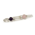 * Baguette Axe de grâce – Sphères en améthyste et quartz rose, tige en quartz, 12 cm