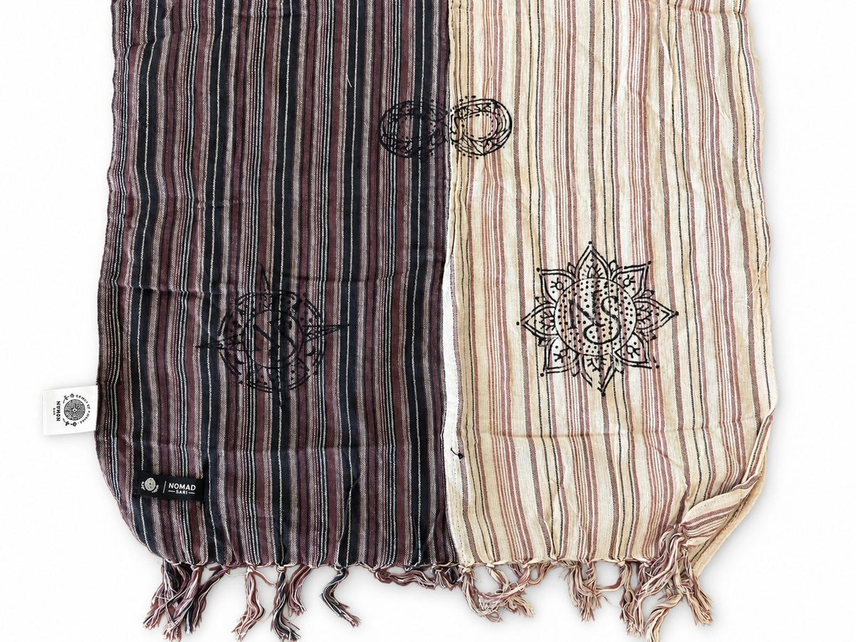 * Nomad Sari – Écharpe de bénédiction de voyage – 170 × 50 cm – Boussole nomade