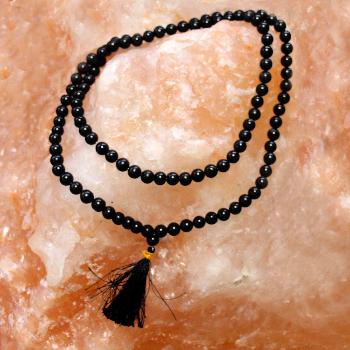 * Mala de 108 perles en agate noire