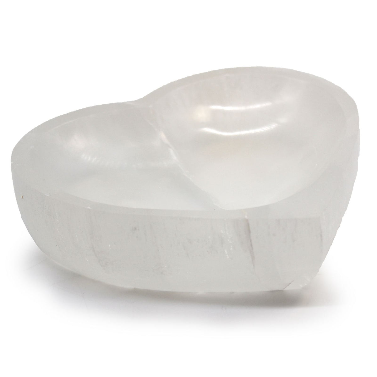Coupelle cœur en sélénite – 15 cm