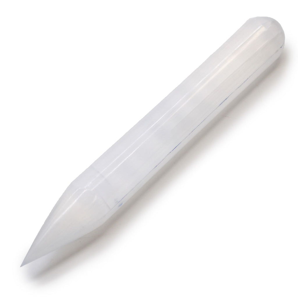 Baguette en Sélénite - 16 cm (Pointe à une Extrémité)