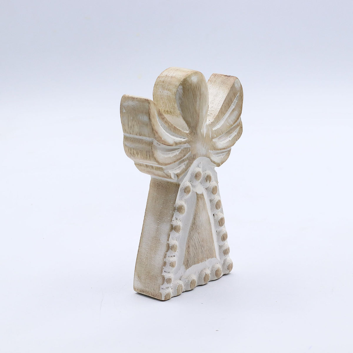 * Ange en bois de manguier – Finition blanchie