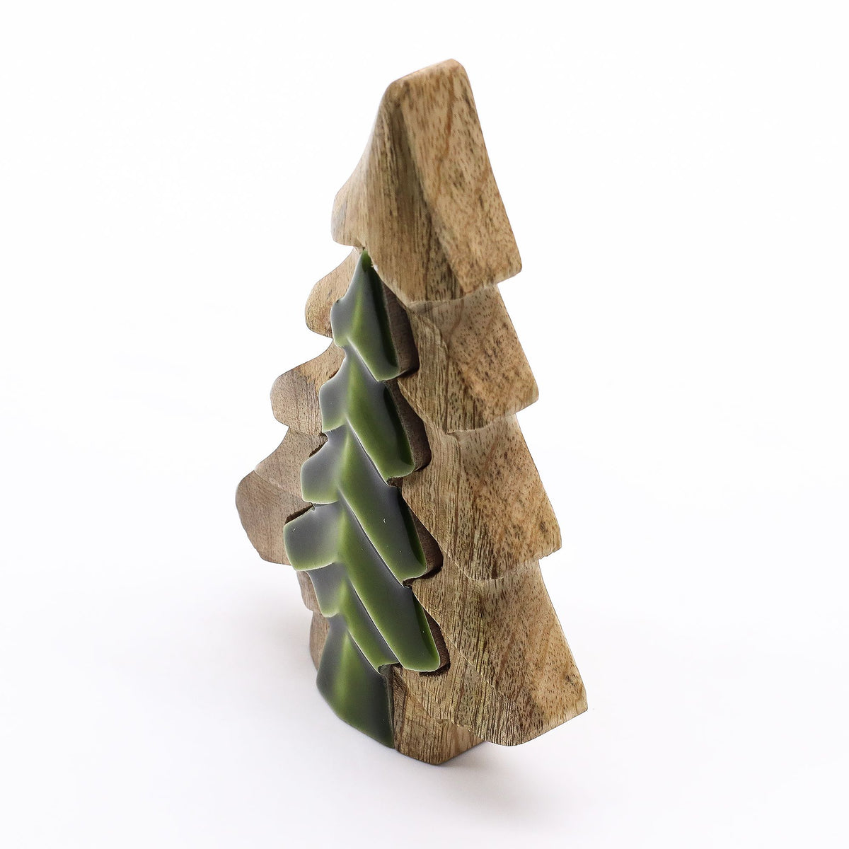 * Perdu dans la forêt – Petite décoration en bois sapin dans un sapin – 15 × 10 cm
