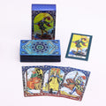 Jeu de Tarot Mandala Feuille d'Or Bleue – 78 Cartes PET avec Livret