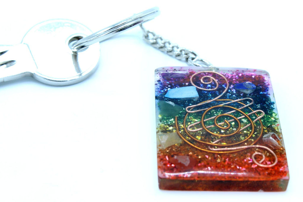 * Porte-clés en orgonite – Protection du foyer, cuivre et chakras