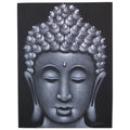 * Tableau Bouddha gris avec finition sablée, 60 × 80 cm