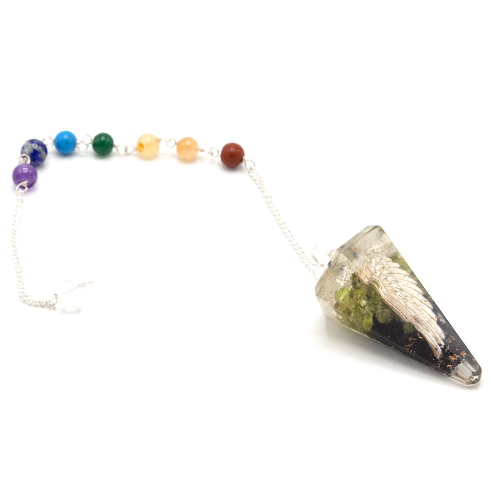 * Pendule chakra en orgonite – Aile d’ange