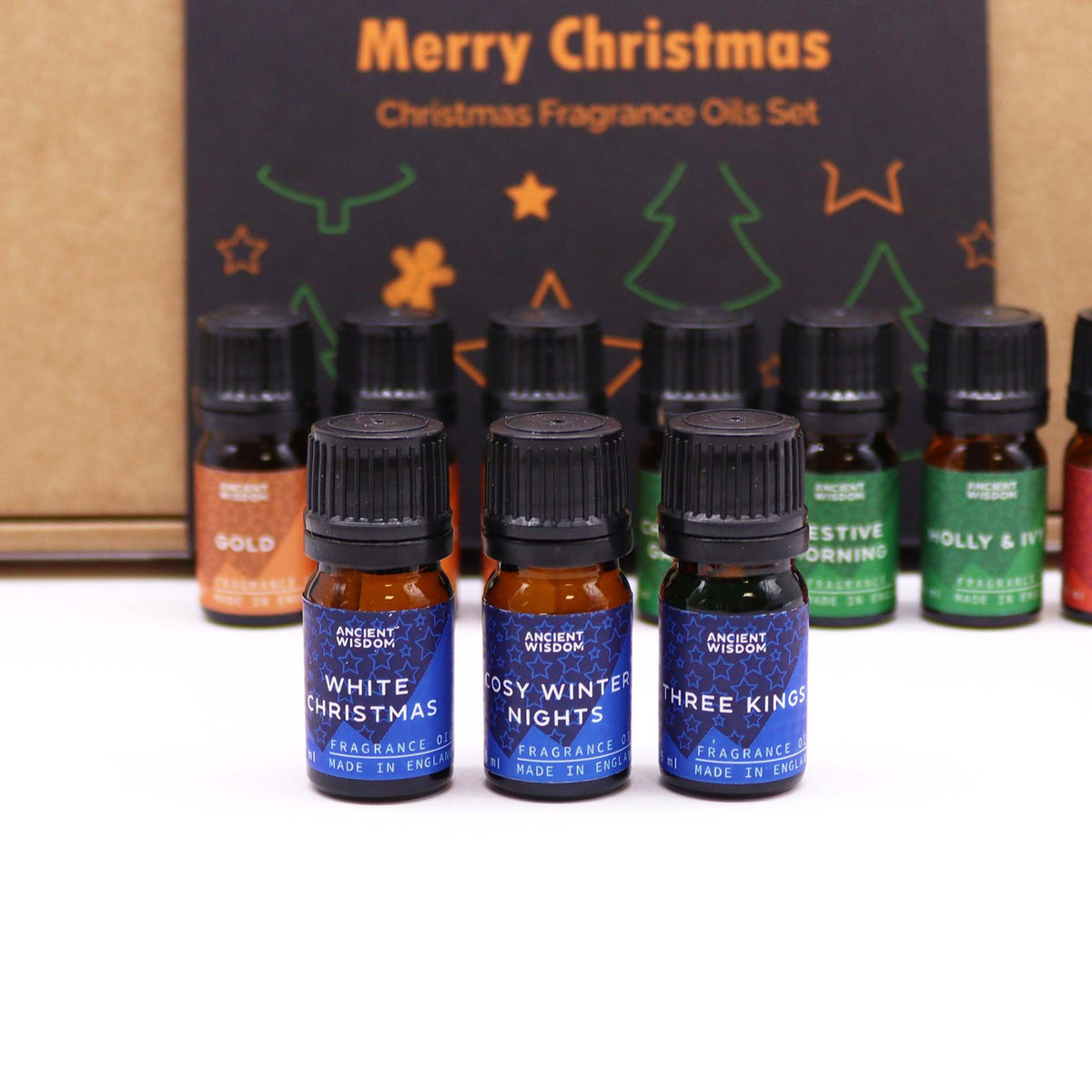 * Coffret d’huiles parfumées Senteurs sacrées de Noël – 12 × 5 ml