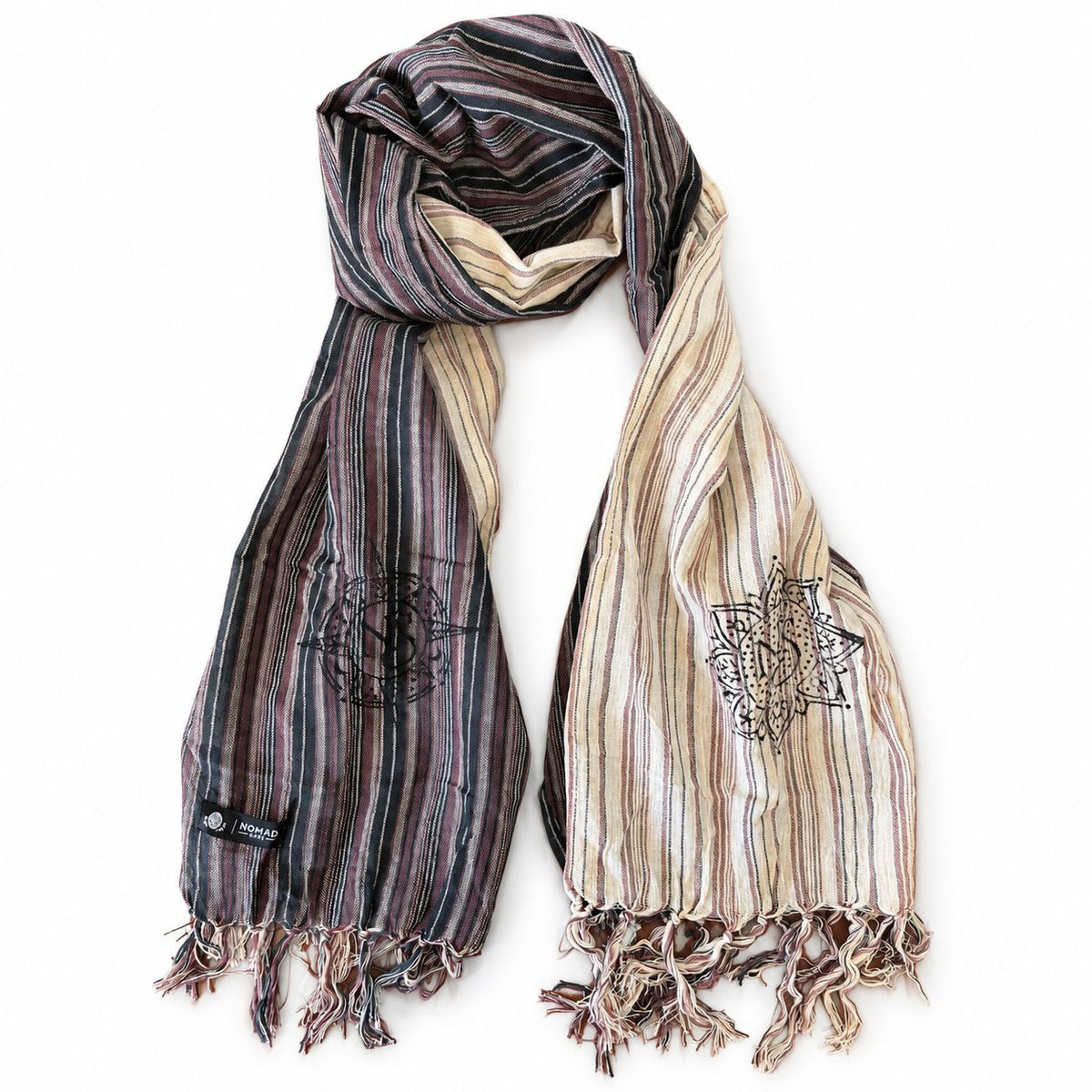 * Nomad Sari – Écharpe de bénédiction de voyage – 170 × 50 cm – Boussole nomade