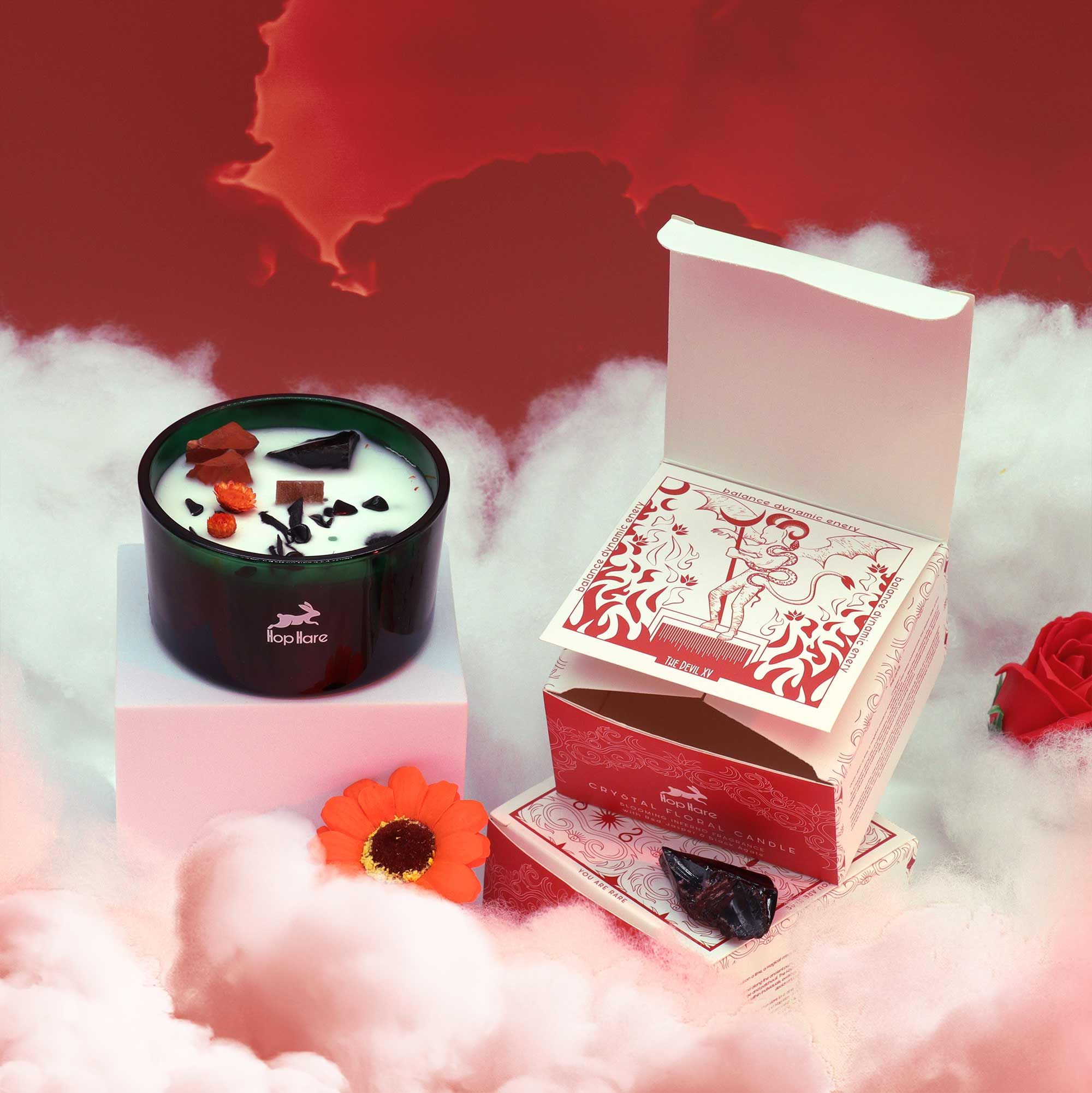 Bougie Magique aux Fleurs & Cristaux Hop Hare – Le Diable