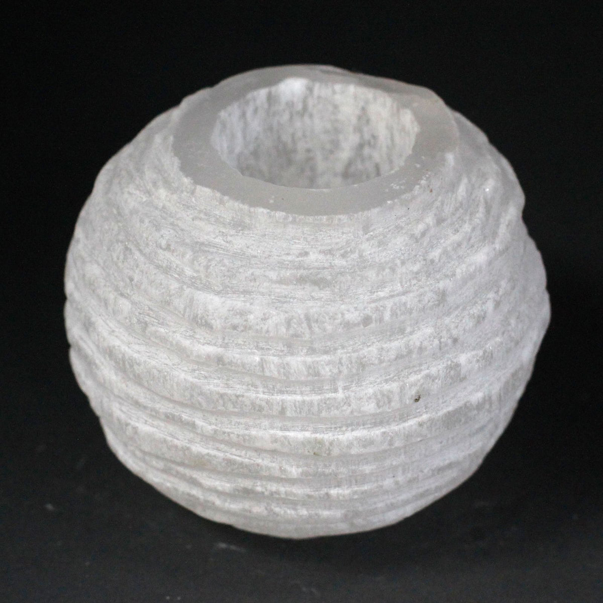 Photophore boule de neige en sélénite – 8 cm