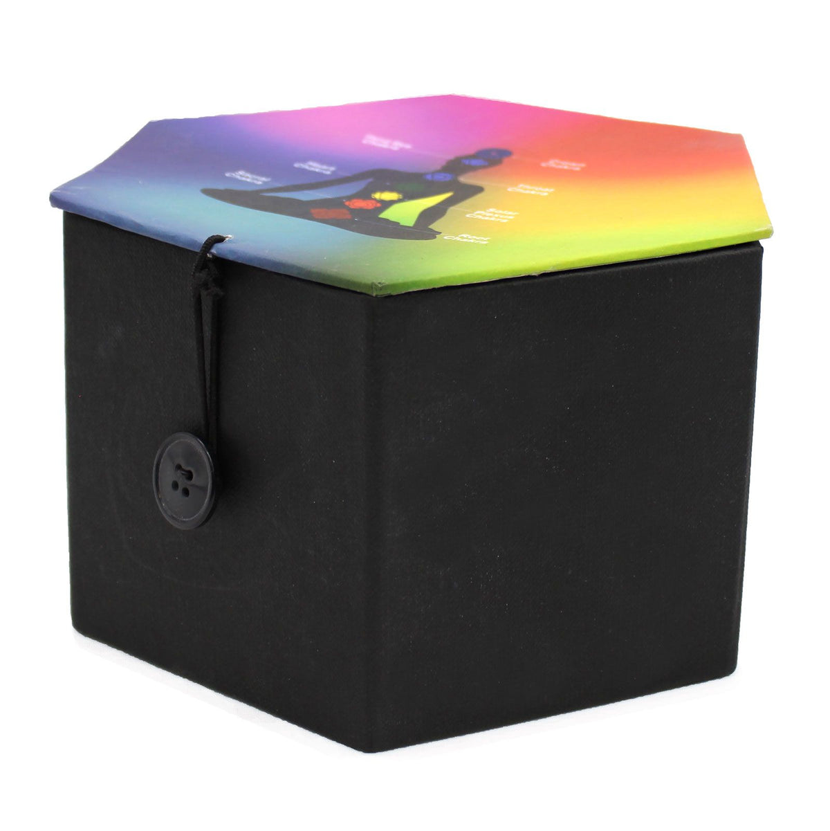 * Coffret de bol chantant Bouddha – Noir et orange – 10,7 cm