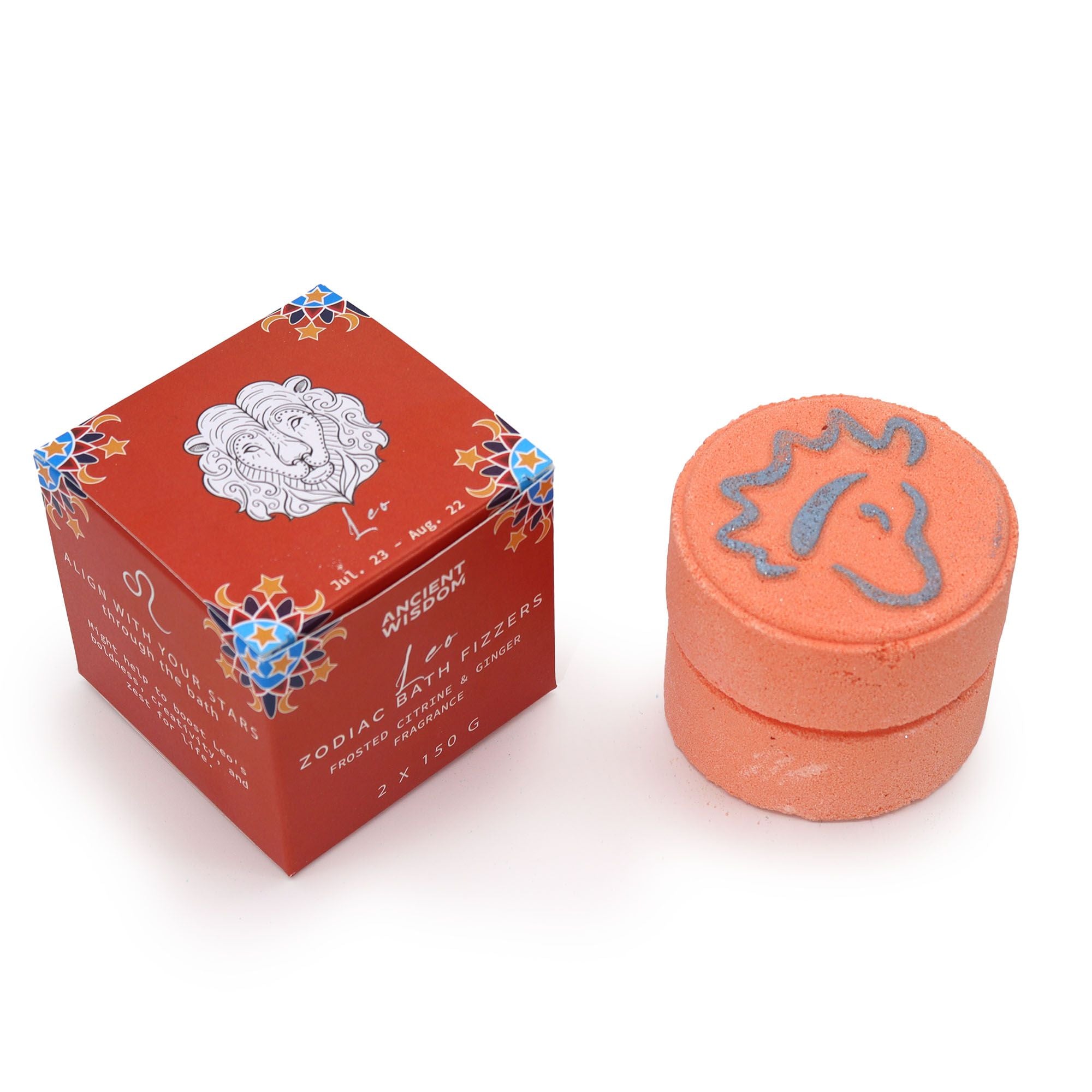 * Coffret de Galets de Bain Effervescents du Zodiaque avec Horoscope – Lion