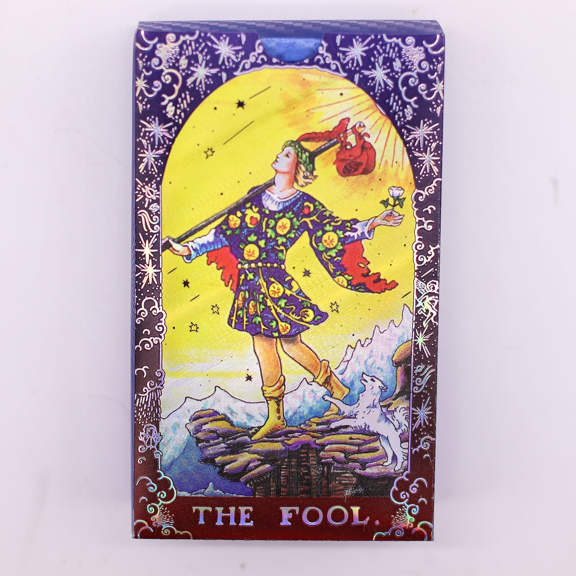 Jeu de Tarot Mandala Feuille d'Or Bleue – 78 Cartes PET avec Livret