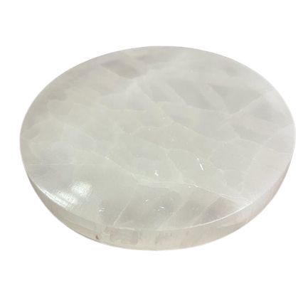 Plaque de rechargement en sélénite lisse, 10 cm