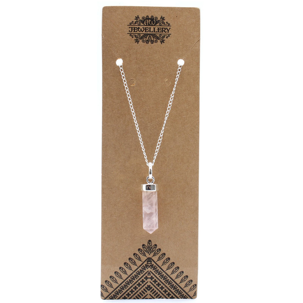 Pendentif pointe classique en quartz rose