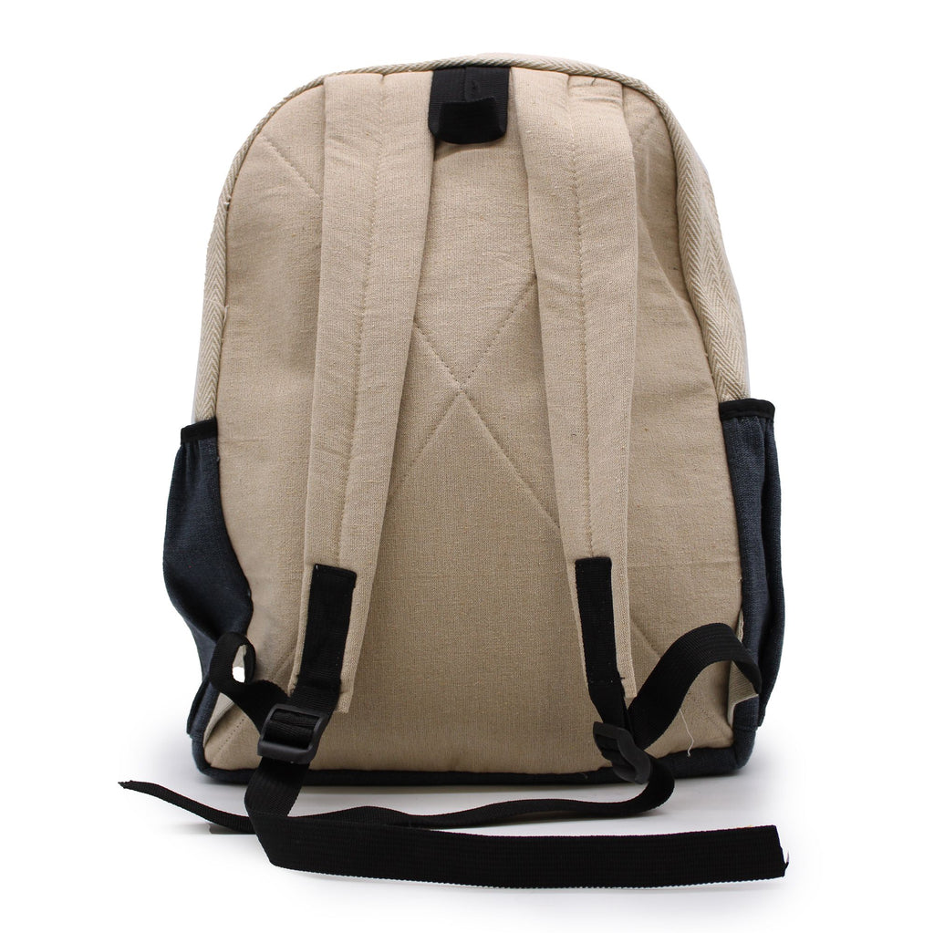 Grand Sac à Dos en Chanvre – Motif Arbre de Bodhi | Artisanal Népal