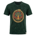 * T-Shirt en Coton Délavé Nomad Sari – Arbre de Vie – Vert – L